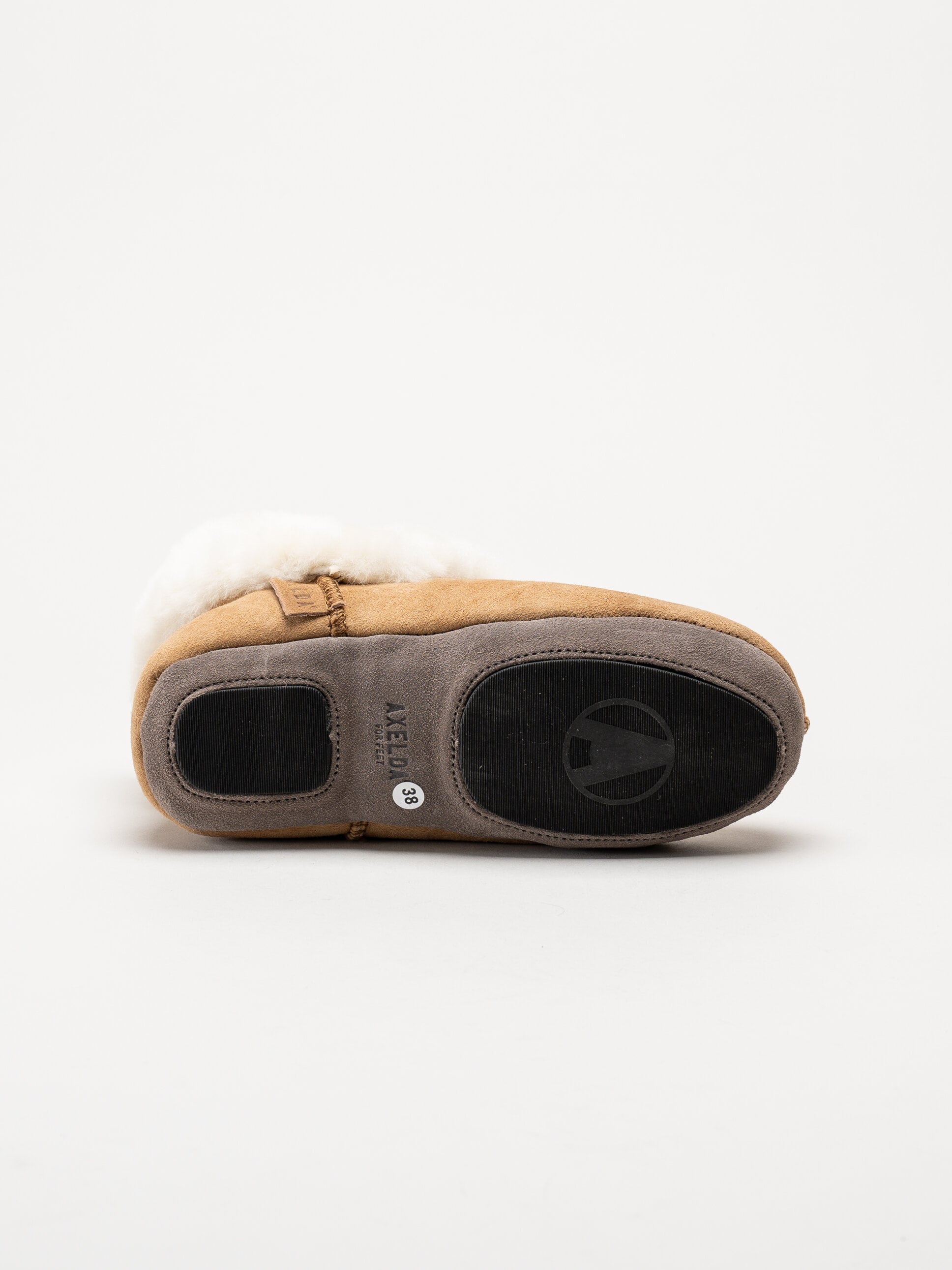 Axelda - Hemsedal - Ljusbruna fodrade tofflor i mocka