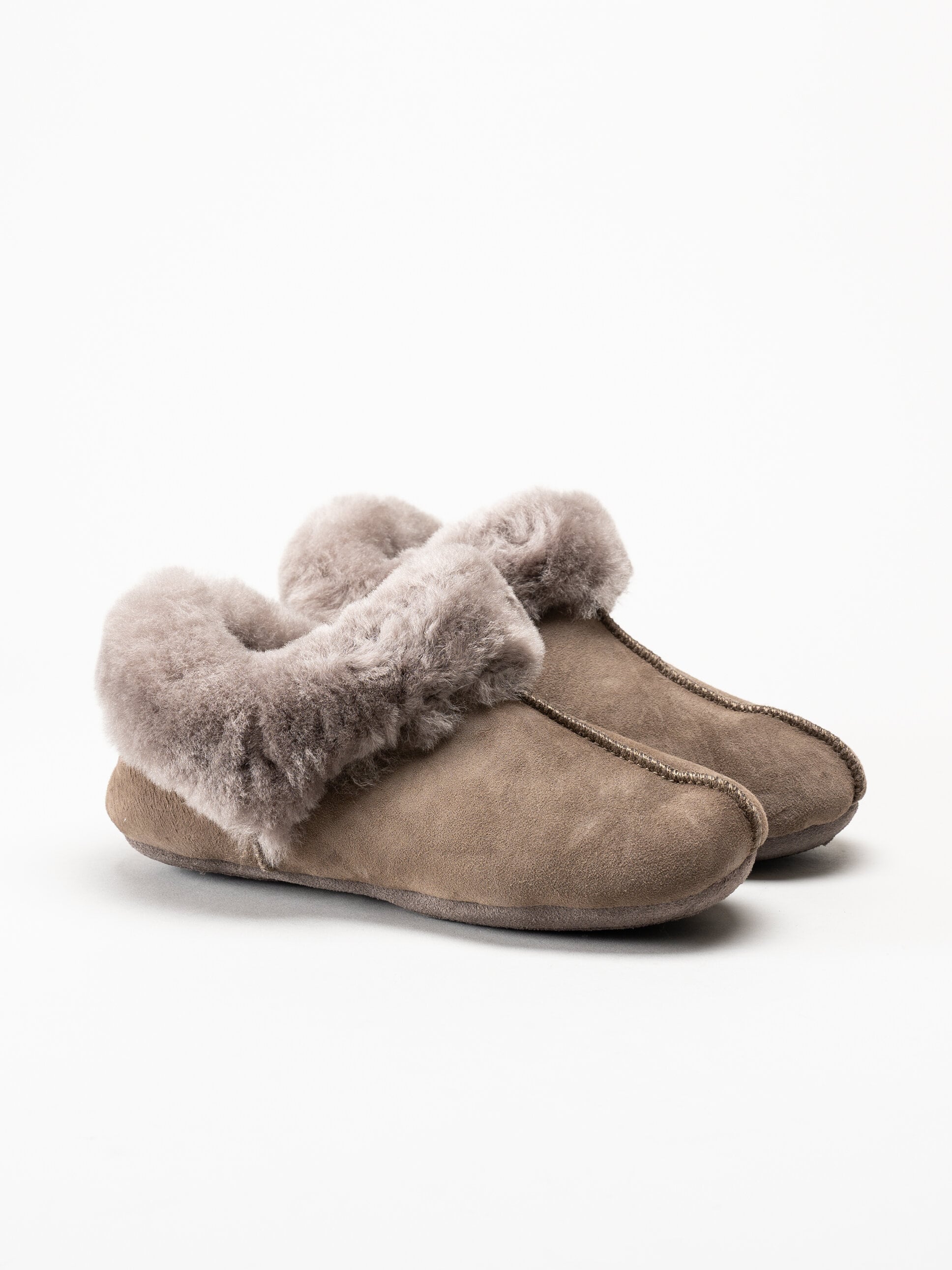 Axelda - Hemsedal - Bruna fodrade tofflor i mocka