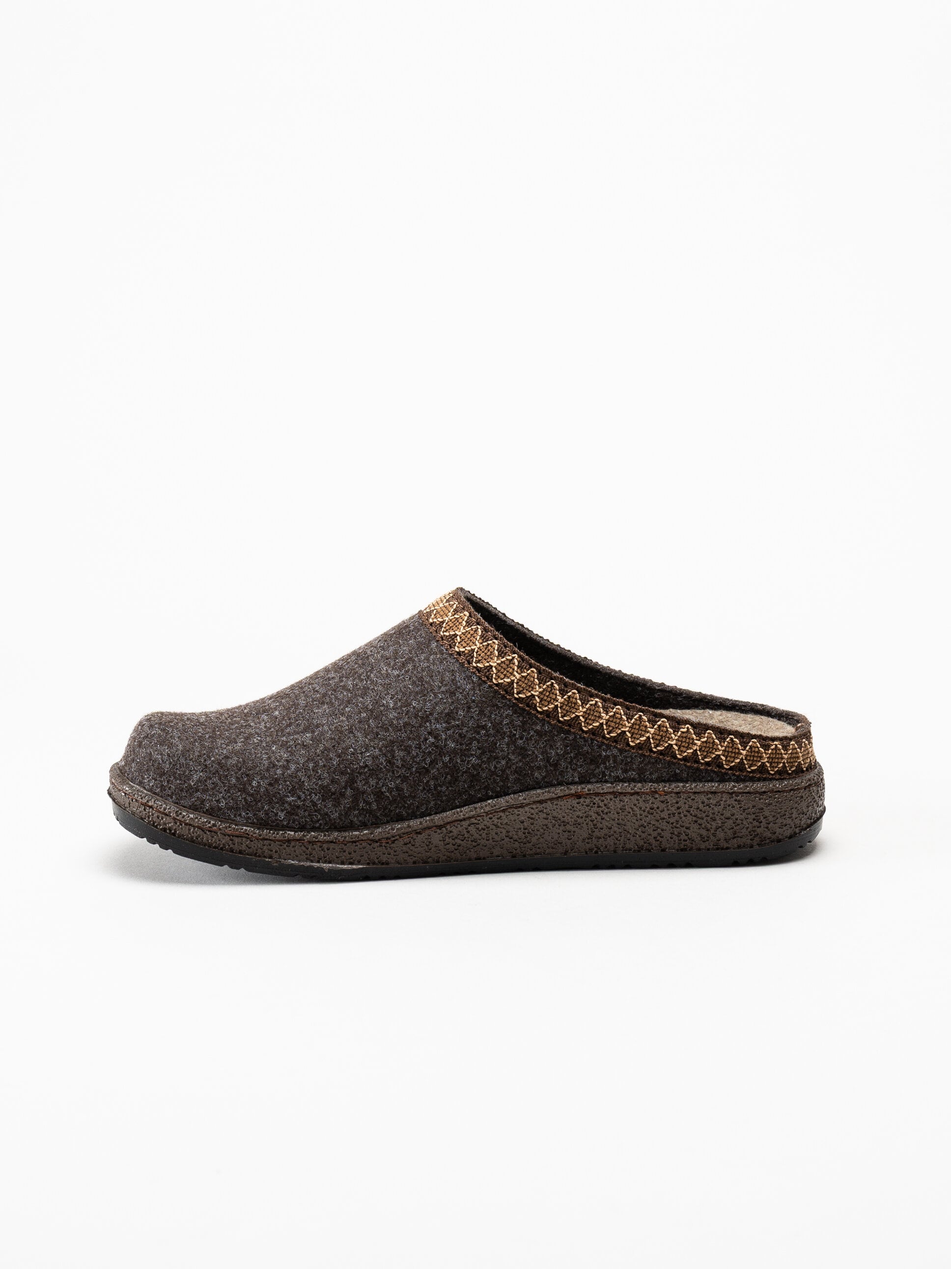 Rohde - Novara - Mörkbruna slip in tofflor i filt