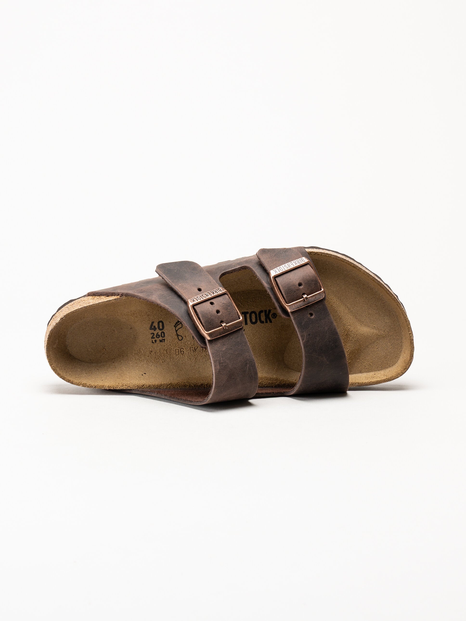 Birkenstock - Arizona oiled regular - Mörkbruna slip in sandaler