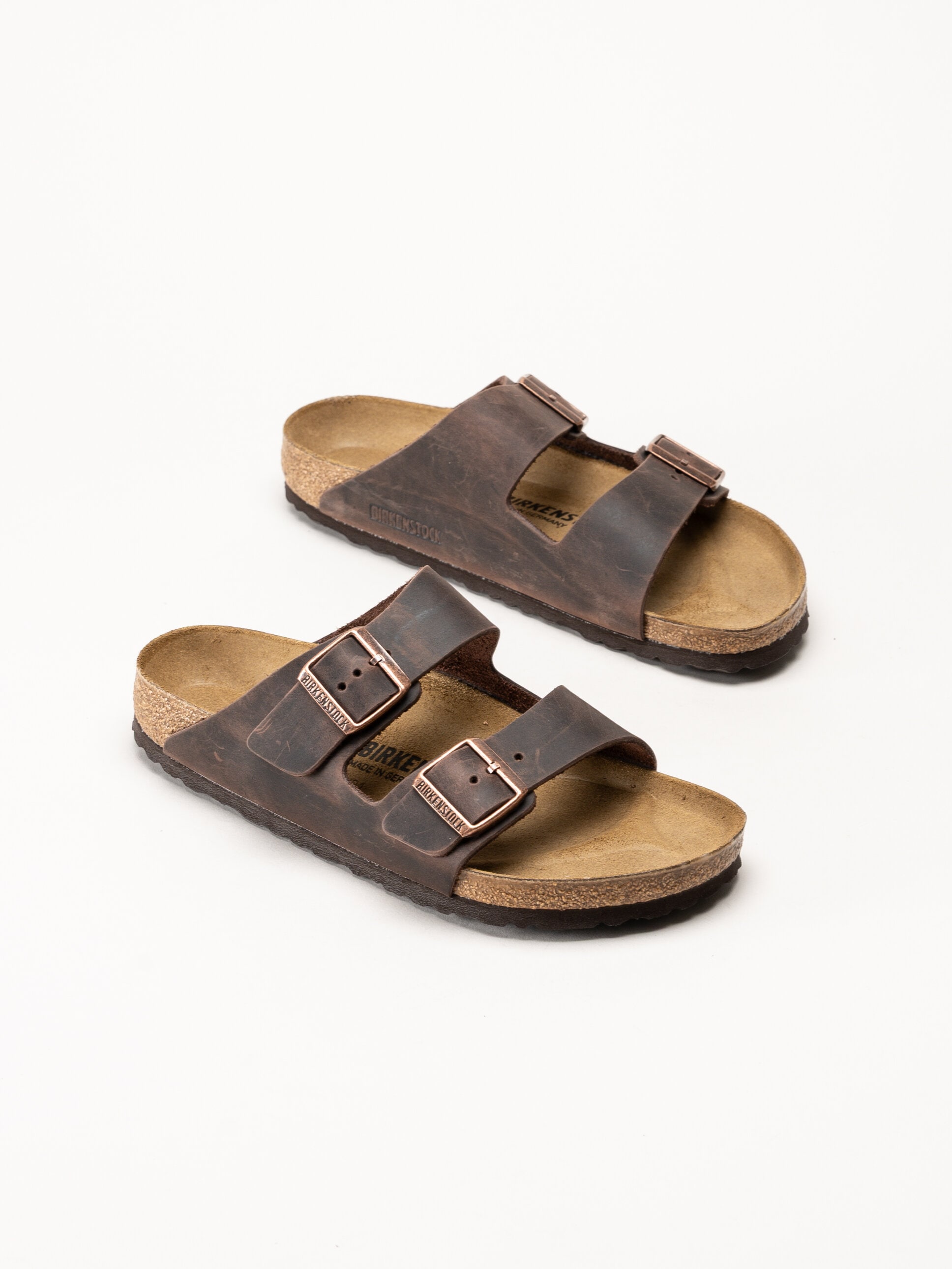 Birkenstock - Arizona oiled regular - Mörkbruna slip in sandaler
