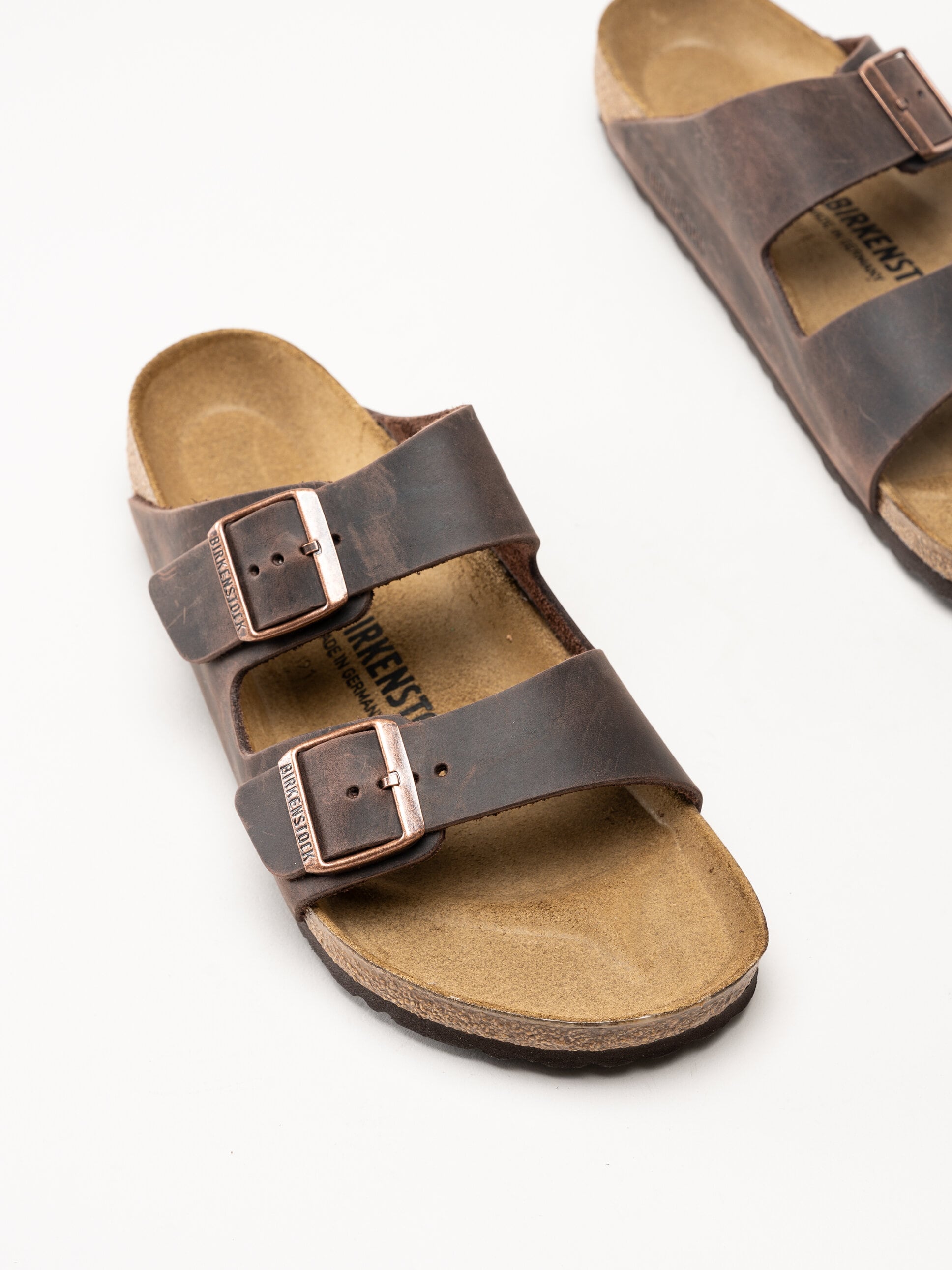 Birkenstock - Arizona oiled regular - Mörkbruna slip in sandaler