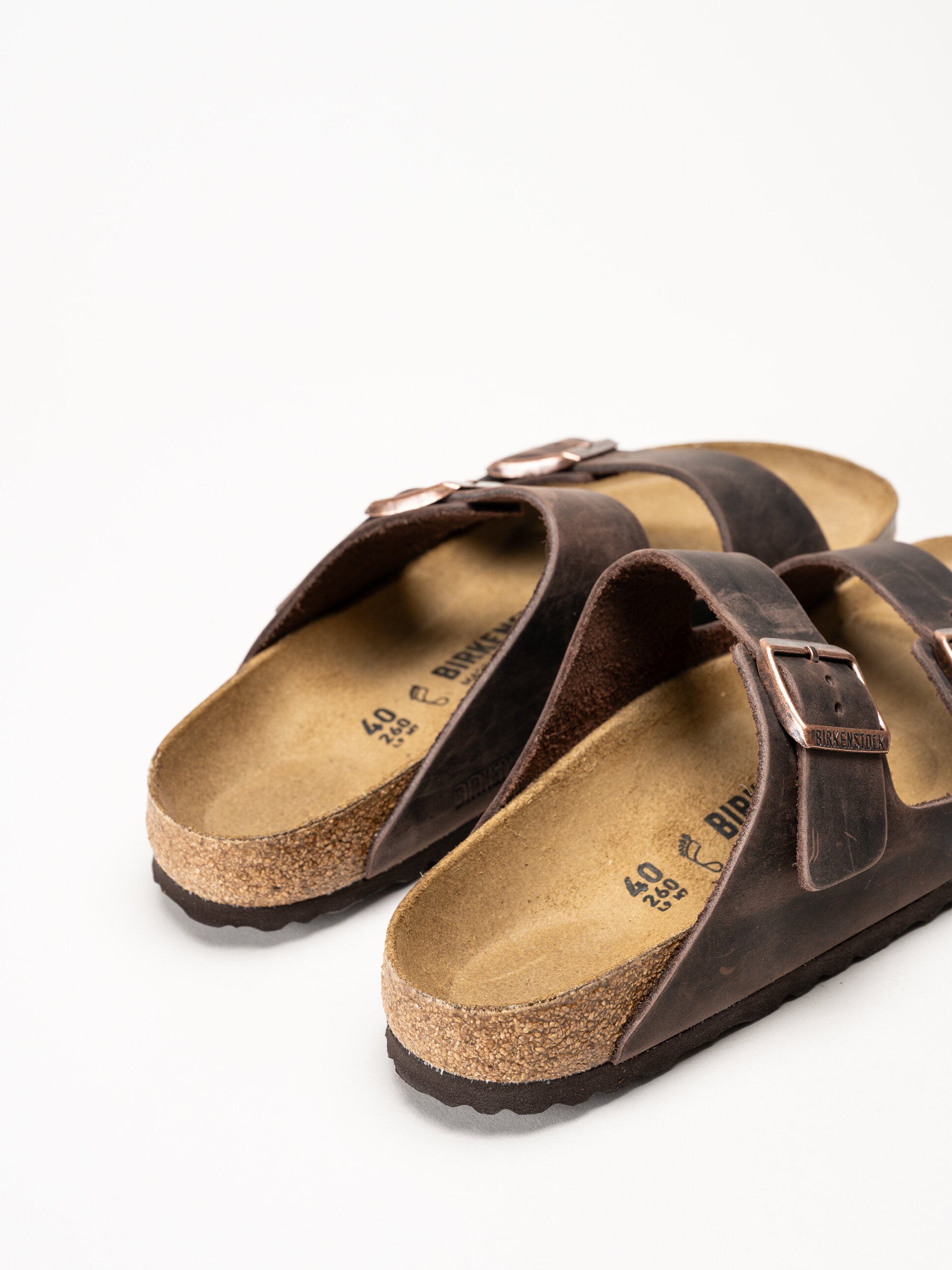 Birkenstock - Arizona oiled regular - Mörkbruna slip in sandaler