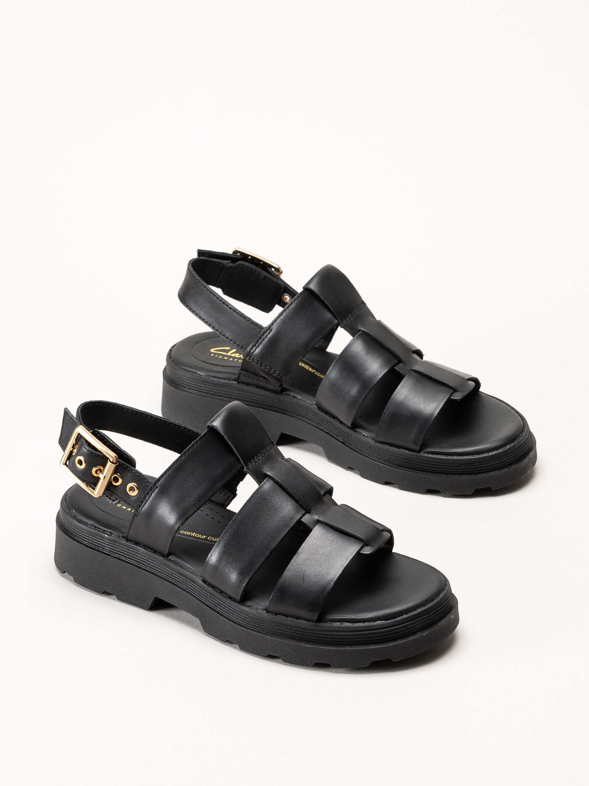 Clarks - Orinoco3 Strap - Svarta sandaler i skinn