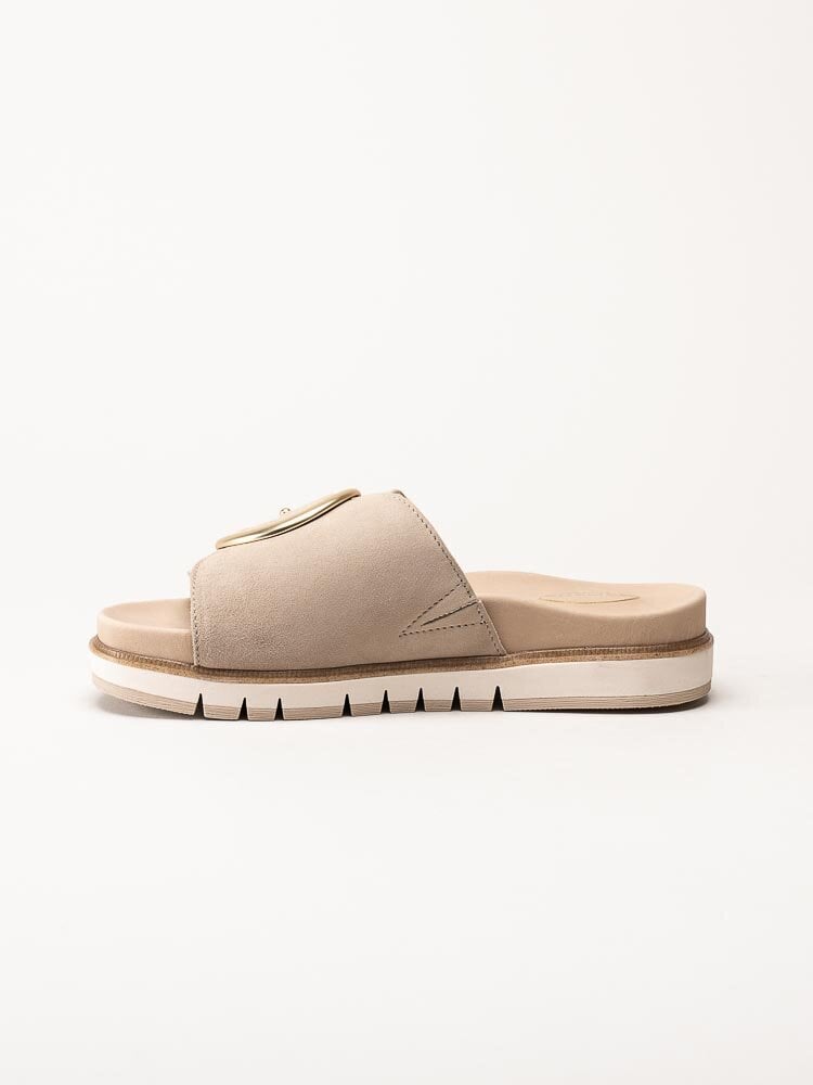 Tamaris Comfort - Beige sandaler i skinn