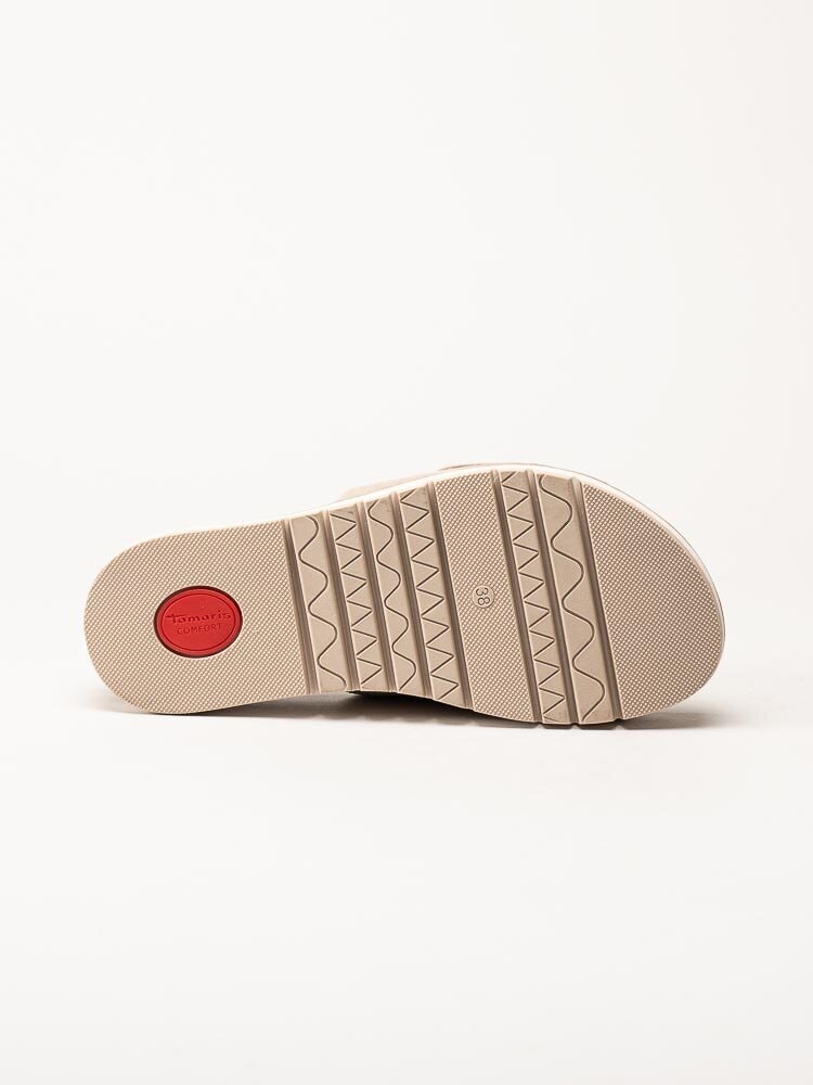 Tamaris Comfort - Beige sandaler i skinn