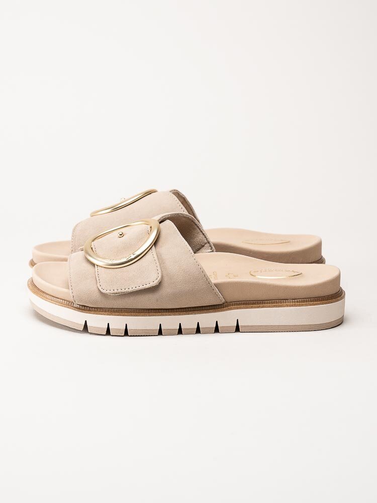Tamaris Comfort - Beige sandaler i skinn
