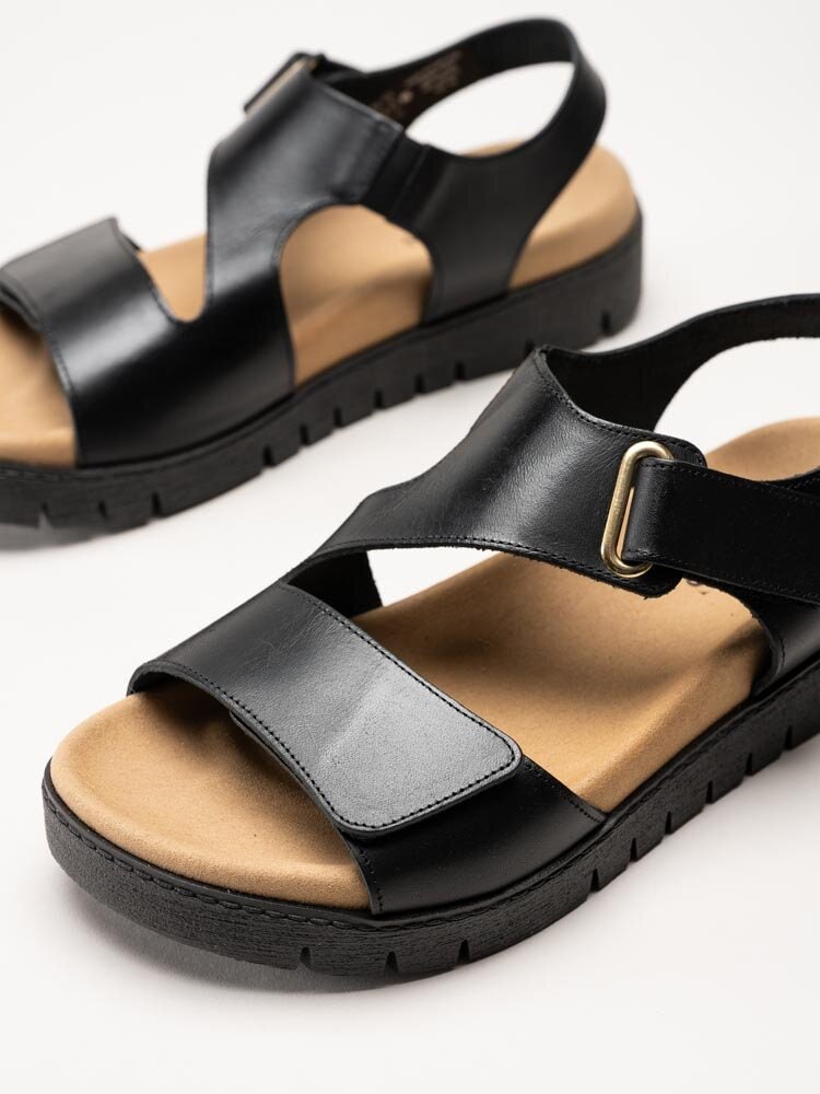 Sweeks - Gabriela - Svarta sandaler i skinn