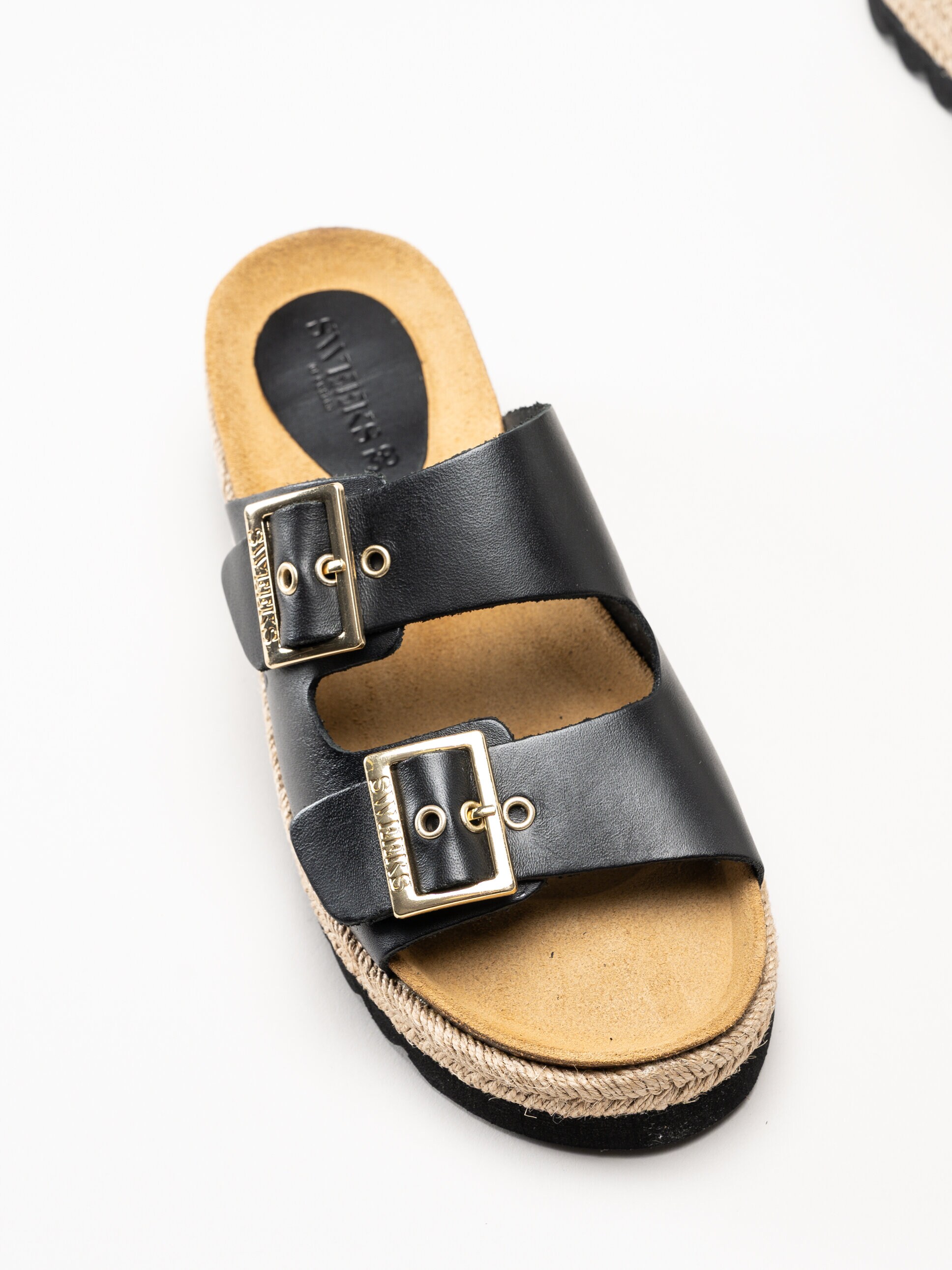 Sweeks - Sonja Buckle - Svarta sandaler i skinn