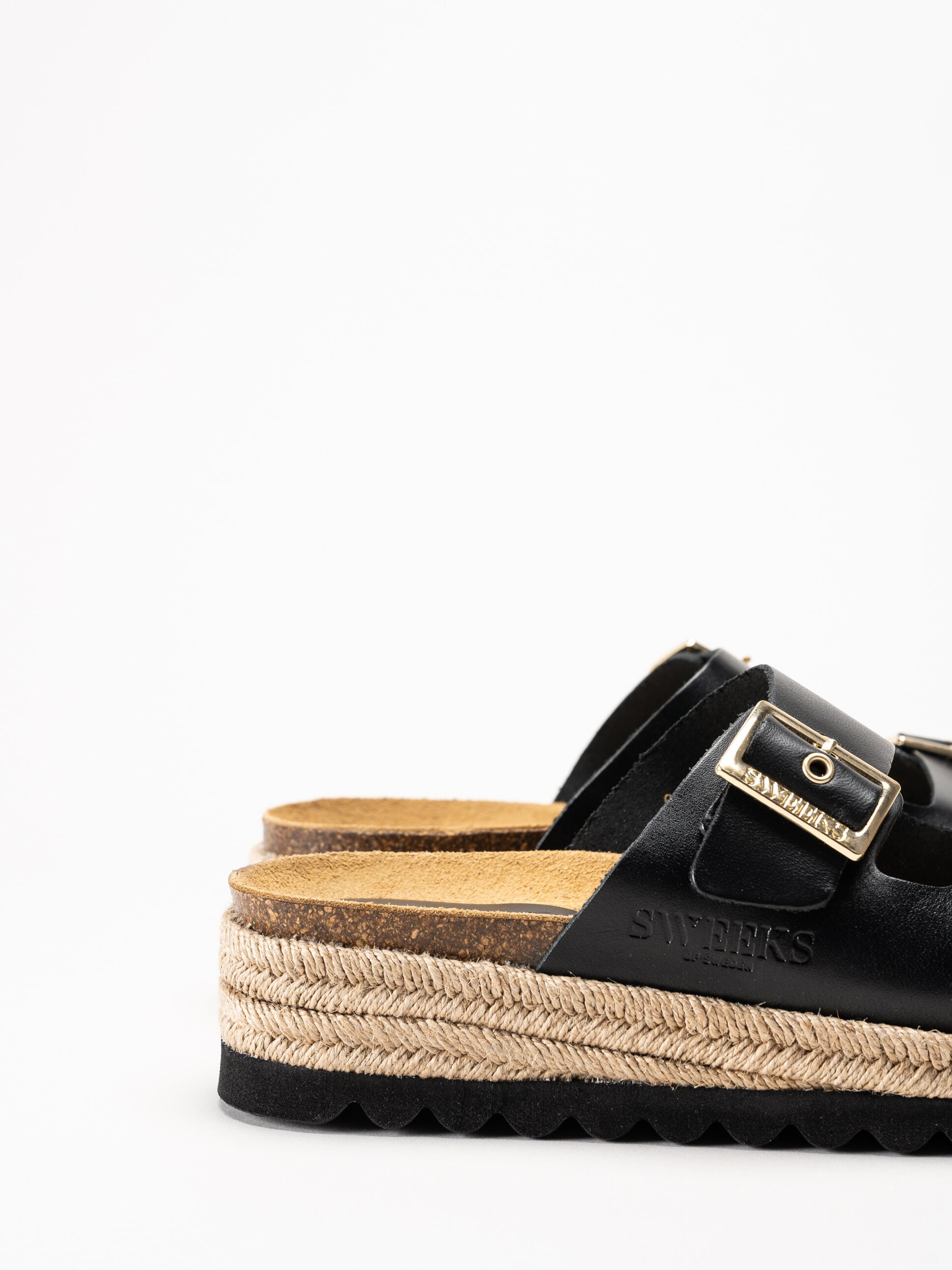 Sweeks - Sonja Buckle - Svarta sandaler i skinn