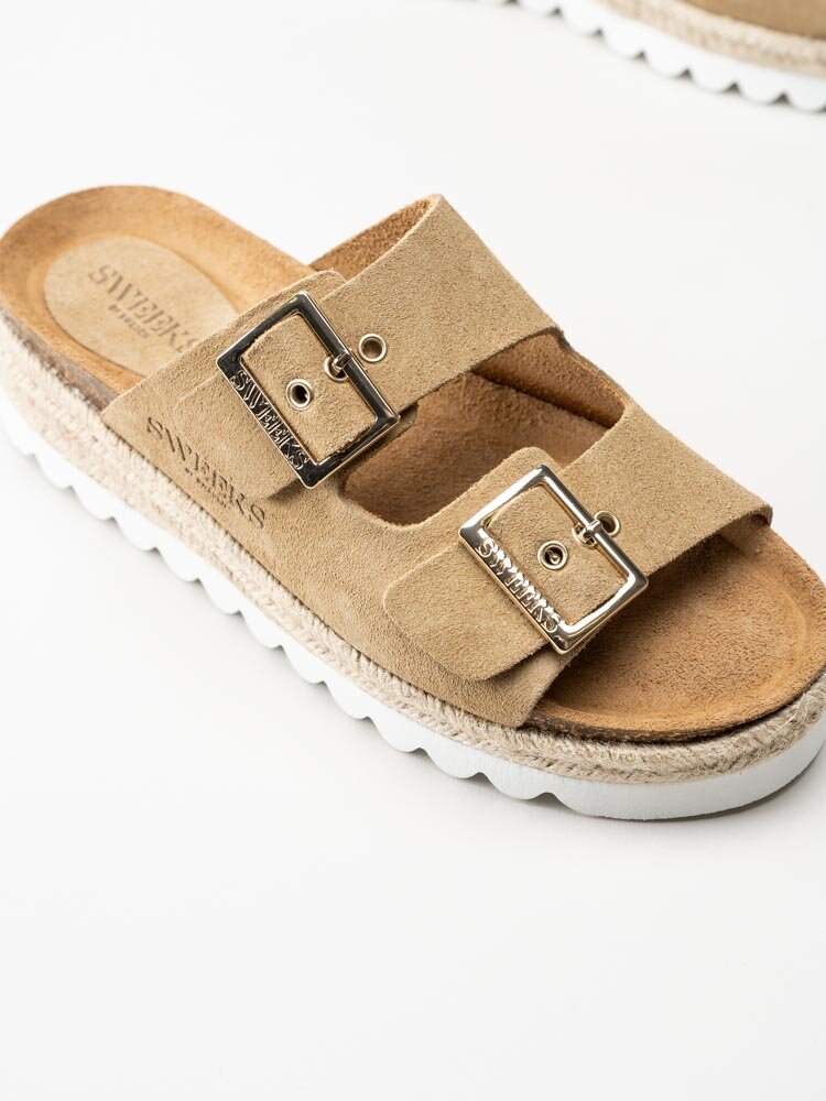 Sweeks - Sonja - Beige sandaler i mocka
