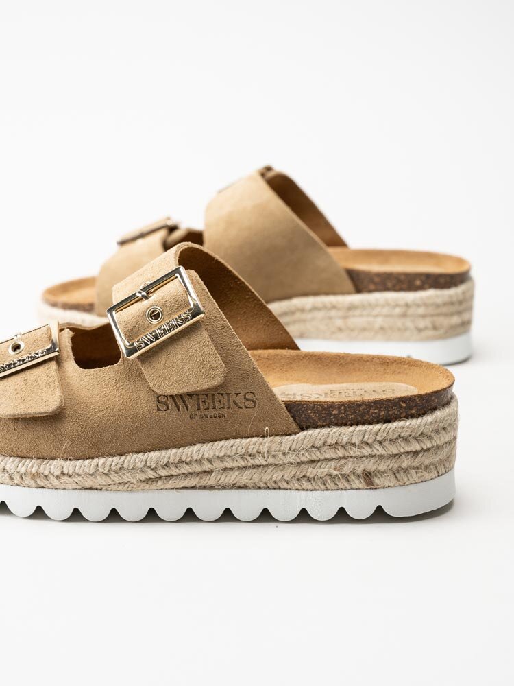 Sweeks - Sonja - Beige sandaler i mocka