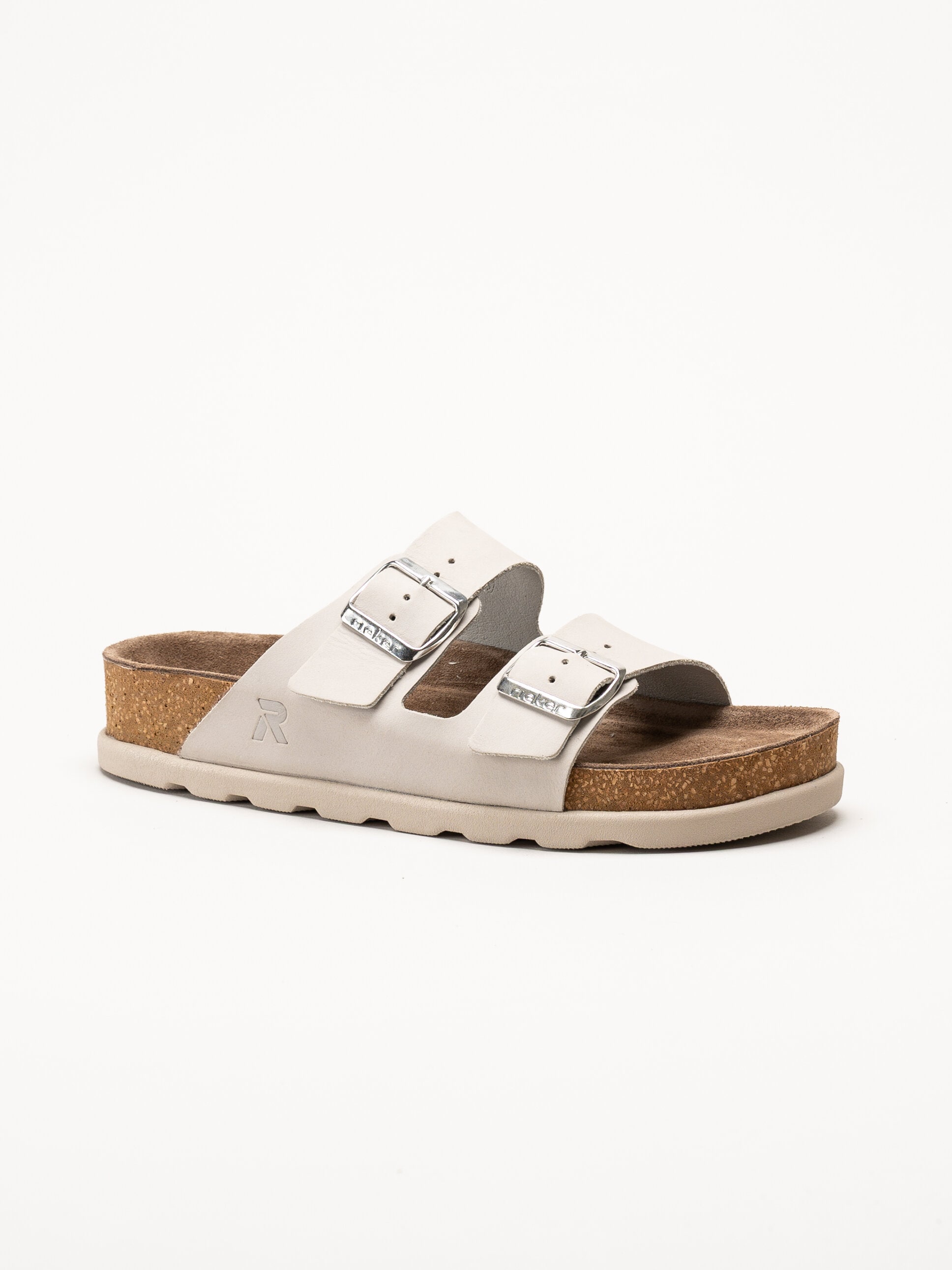 Rieker - Ljusgrå sandaler i nubuck