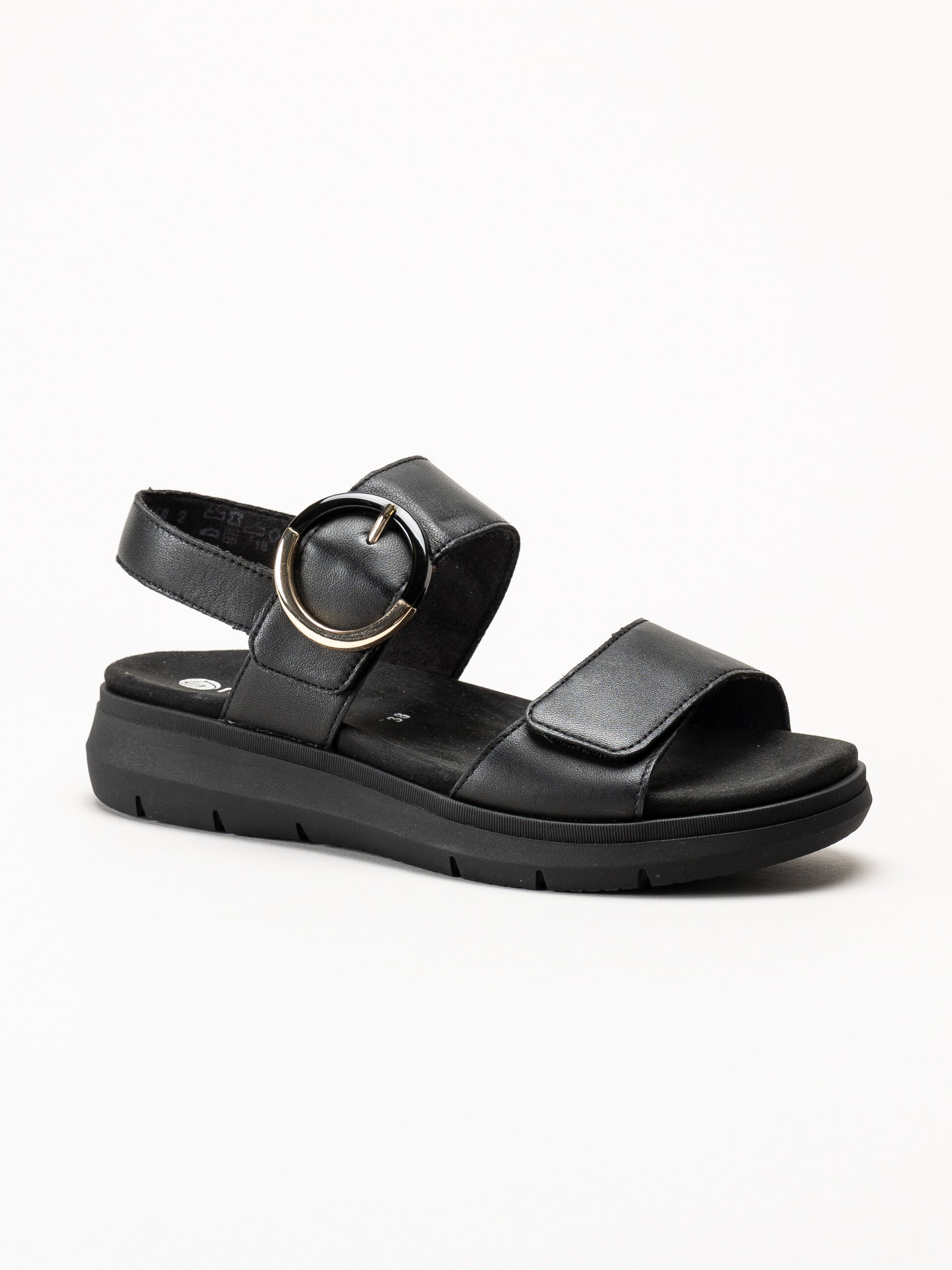 Remonte - Svarta sandaler i skinn