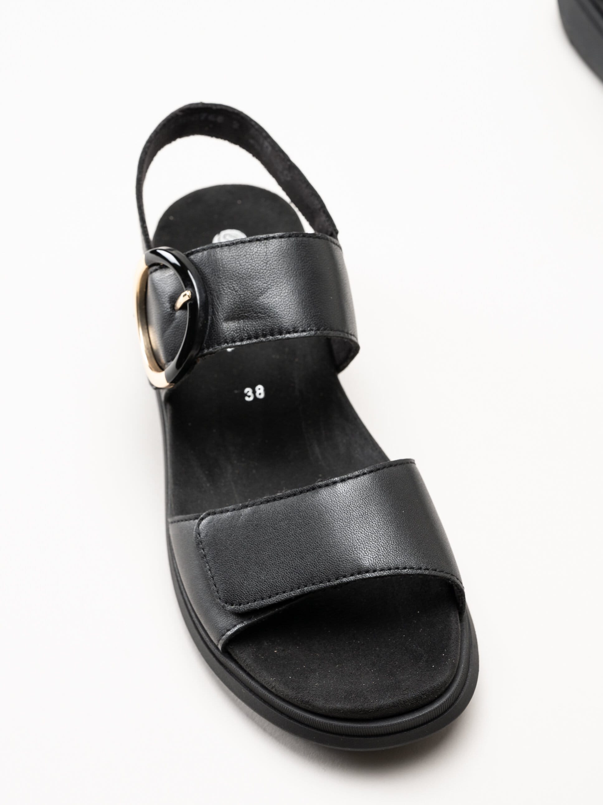 Remonte - Svarta sandaler i skinn