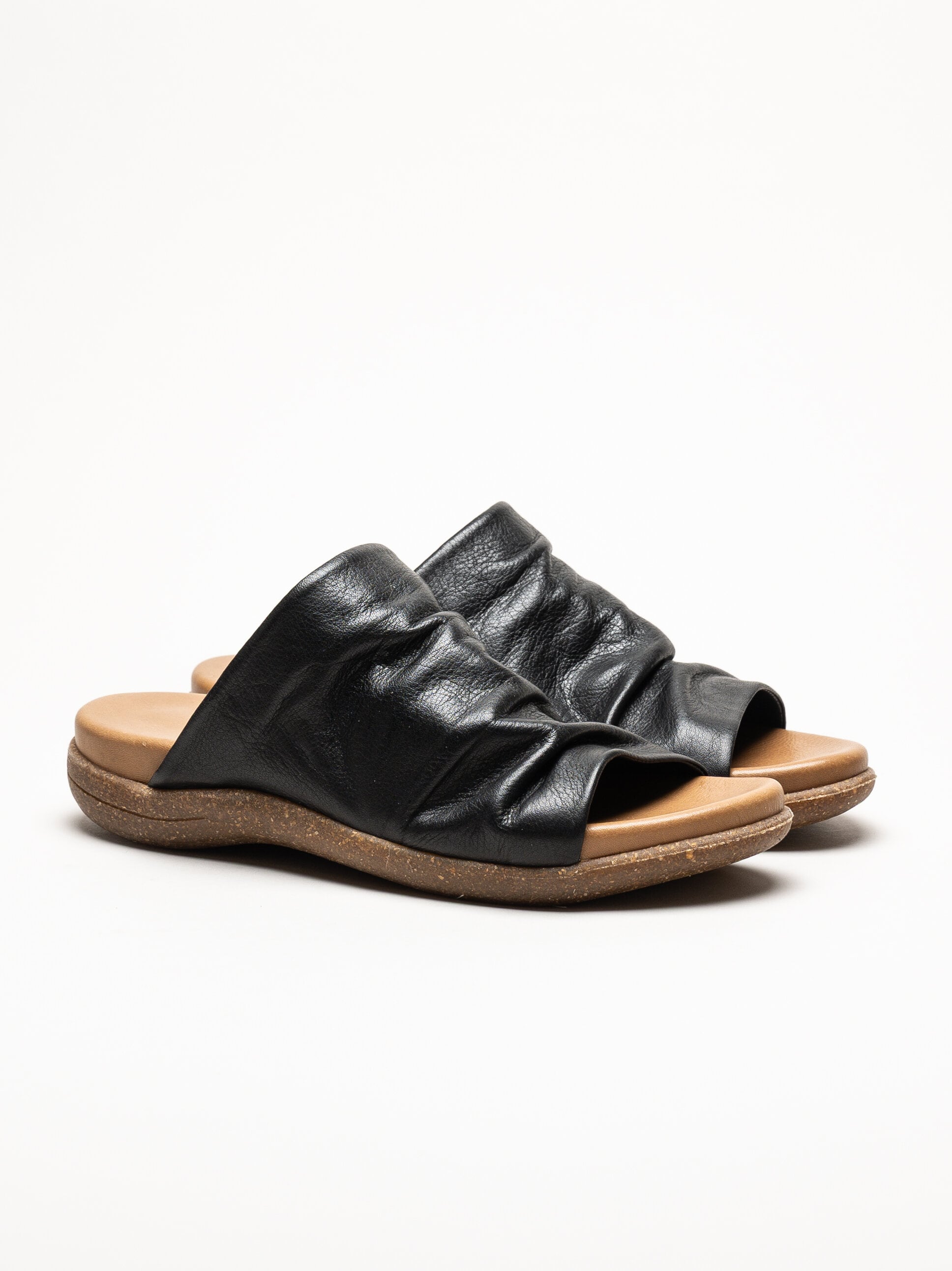 Andrea Conti - Svarta sandaler i skinn