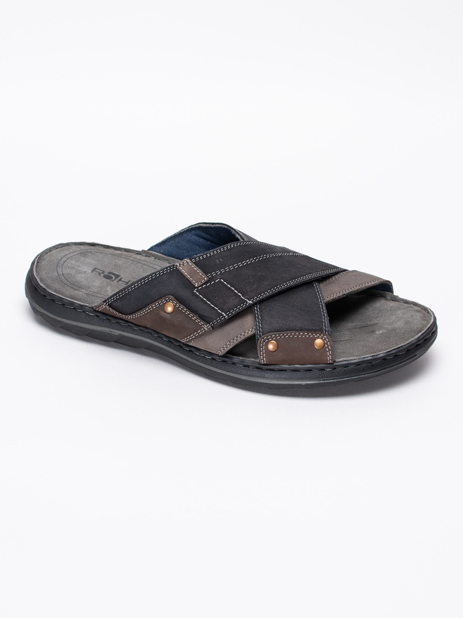 66191017 Rohde 5962-84 svarta slip in sandaler med korslagda band-1