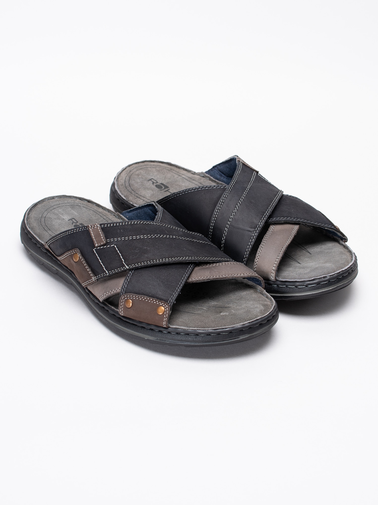 66191017 Rohde 5962-84 svarta slip in sandaler med korslagda band-3