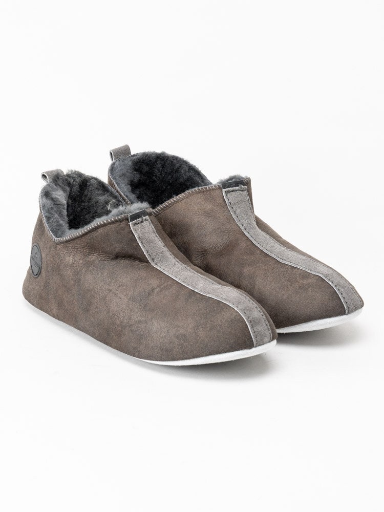 Shepherd - Henrik - Mörkbruna slip on fårskinnstofflor