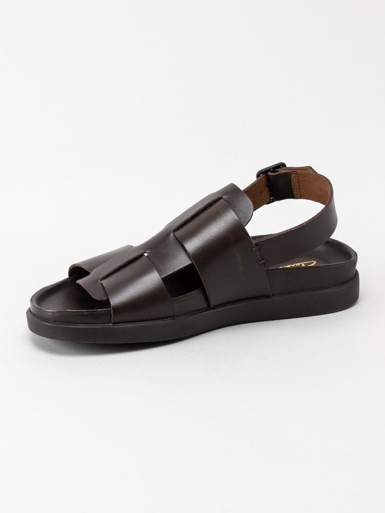 Clarks - Sunder Strap - Mörkbruna sandaler i skinn