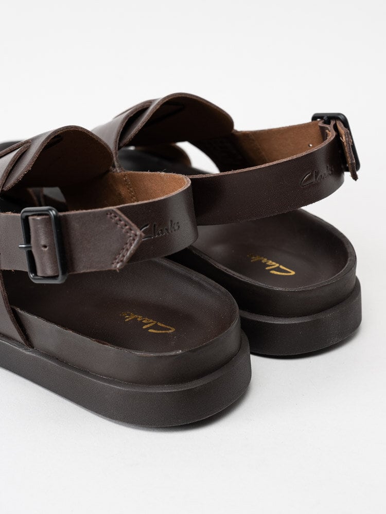 Clarks - Sunder Strap - Mörkbruna sandaler i skinn