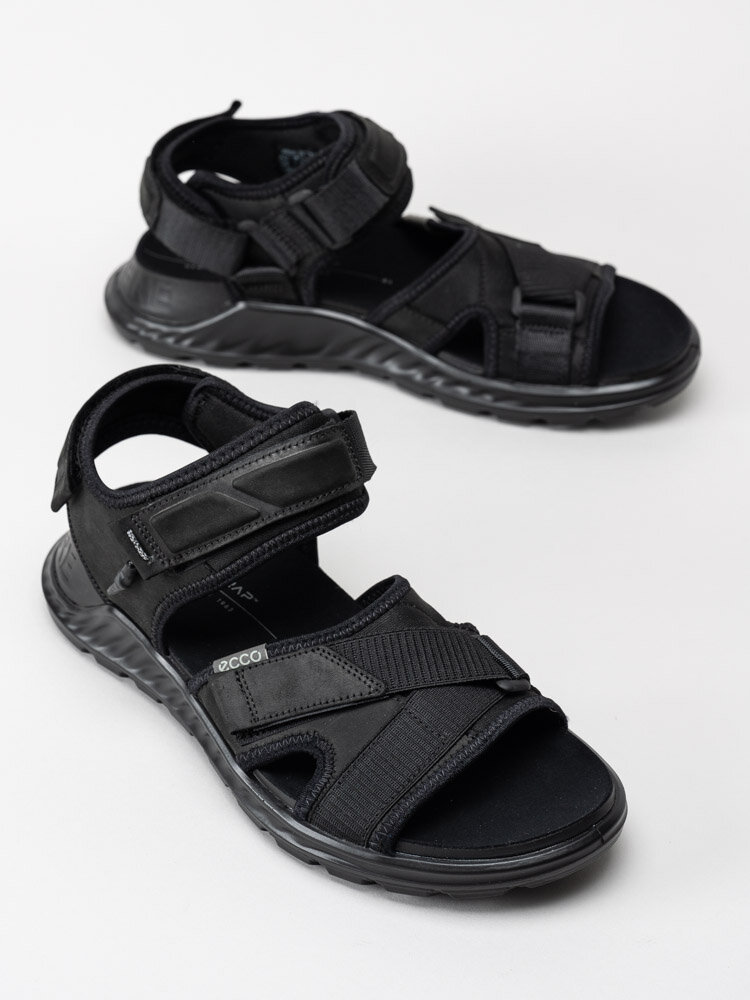 Ecco - Exowrap M - Svarta sandaler i textil