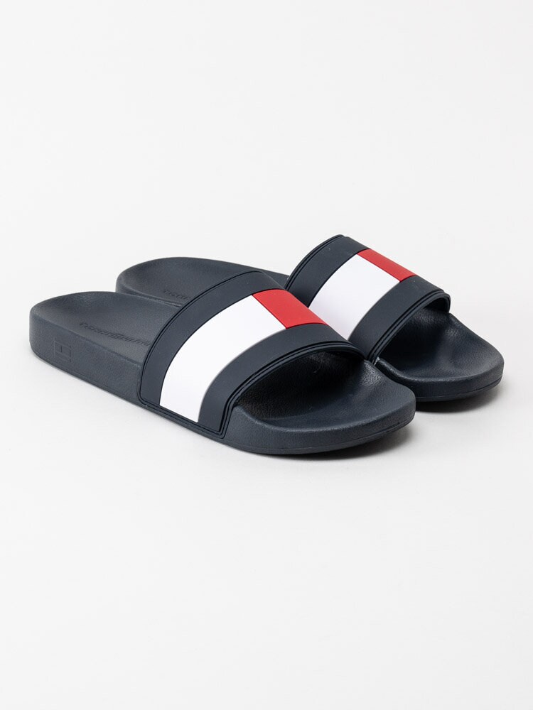 Tommy Hilfiger - Essential Flag pool slide - Marinblå slip in tofflor