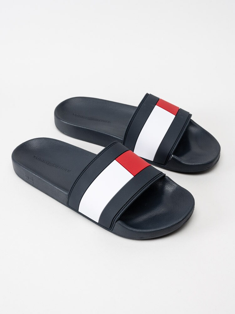 Tommy Hilfiger - Essential Flag pool slide - Marinblå slip in tofflor