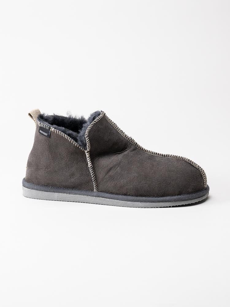 Shepherd - Andy - Grå slip on fårskinnstofflor