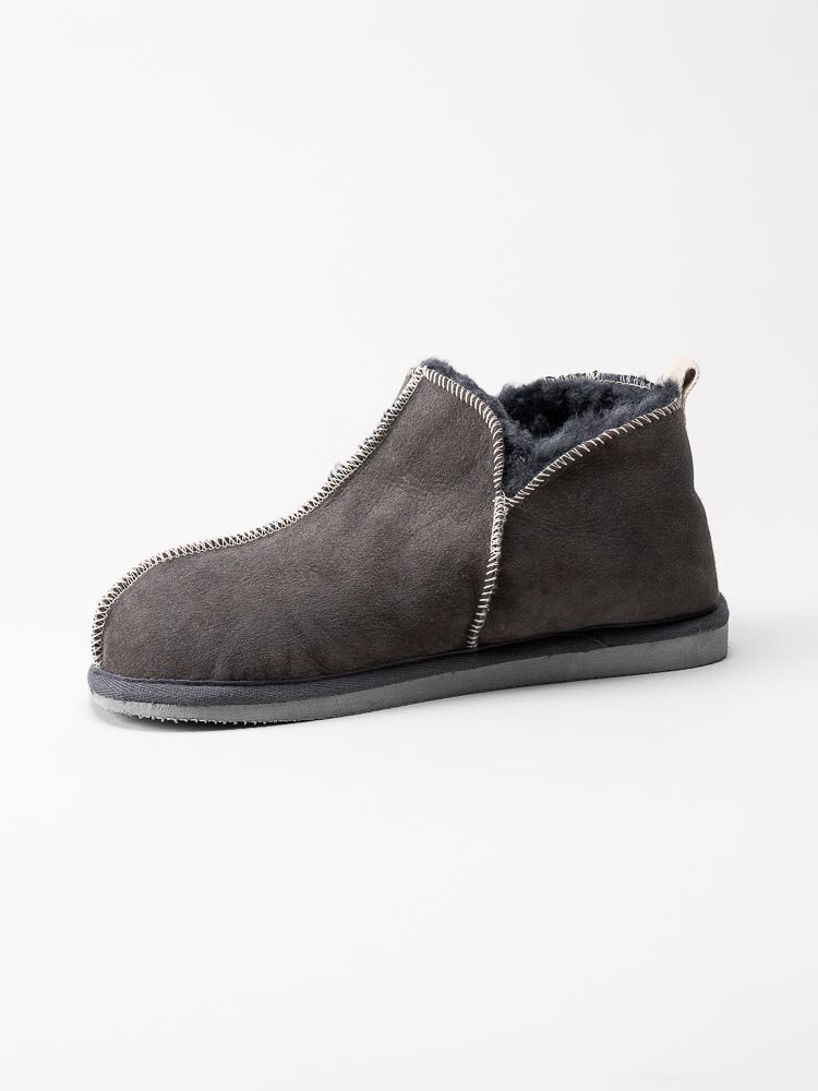Shepherd - Andy - Grå slip on fårskinnstofflor