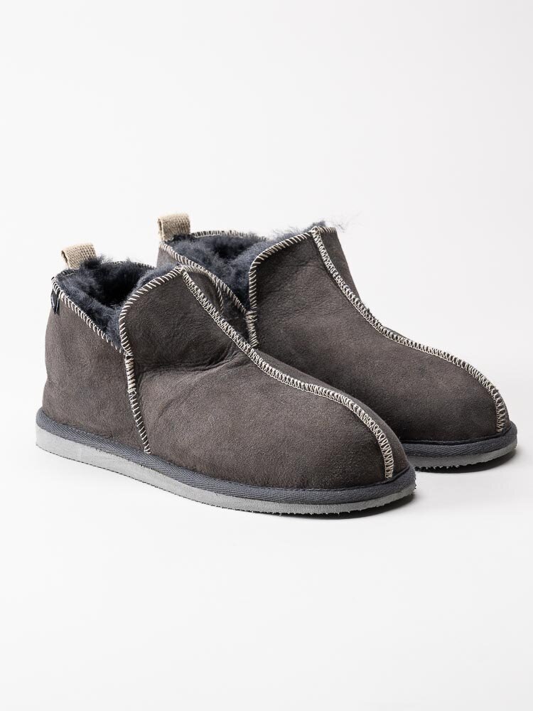 Shepherd - Andy - Grå slip on fårskinnstofflor