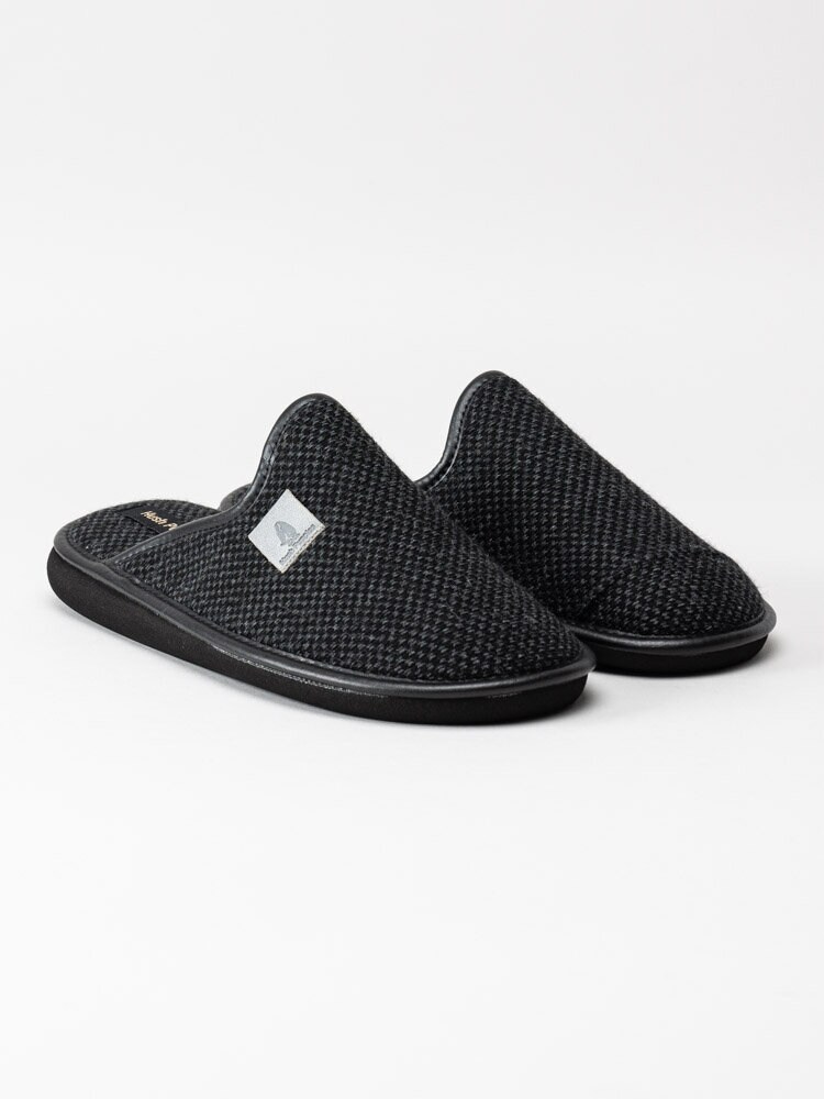 Hush Puppies - Svarta slip in tofflor i textil