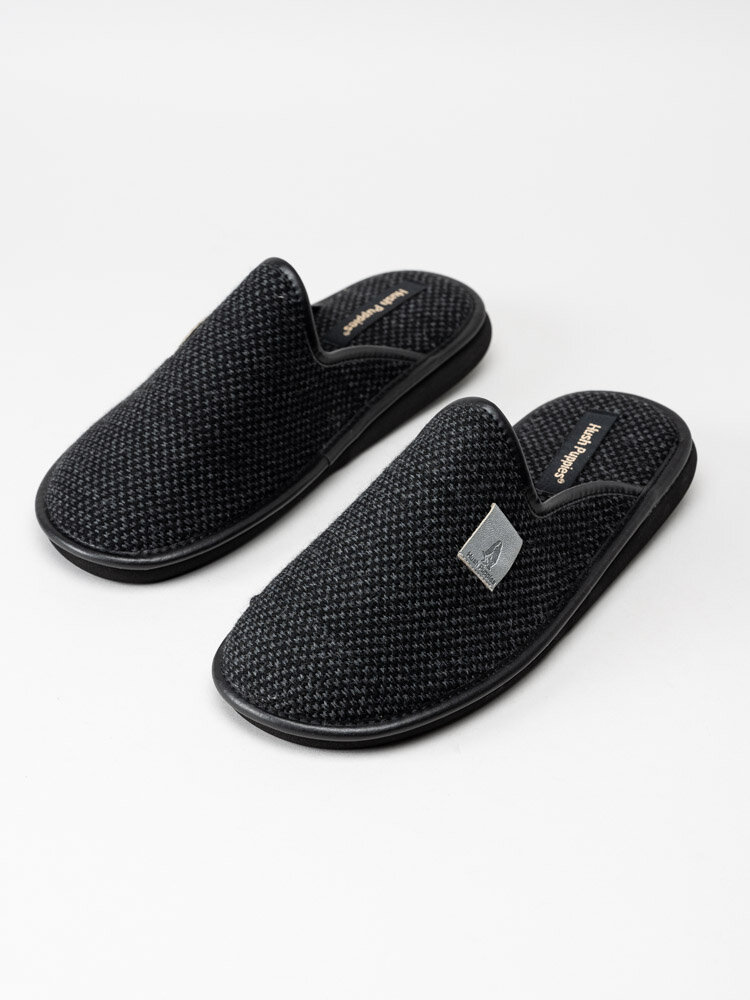 Hush Puppies - Svarta slip in tofflor i textil