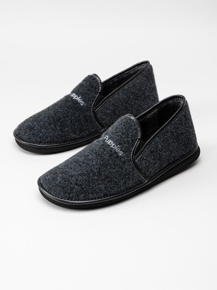 Hush Puppies - Grå slip on tofflor i textil