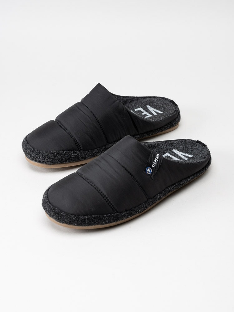 Verbenas - Logan Acolchade Negro - Svarta slip in tofflor i textil