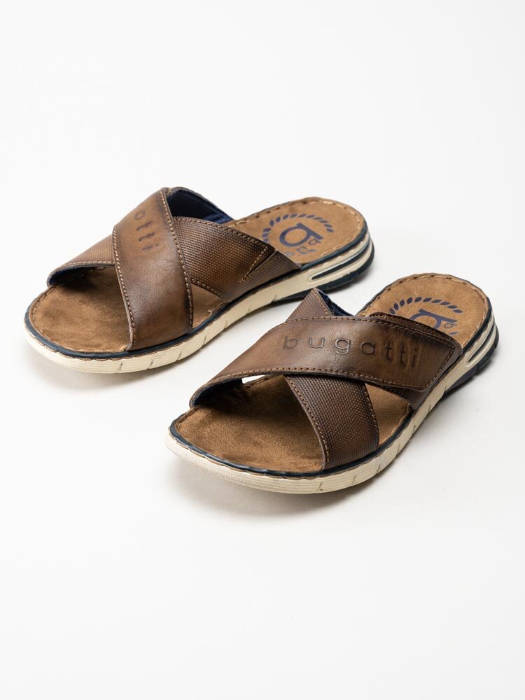 Bugatti - Dario - Bruna slip in sandaler i skinn