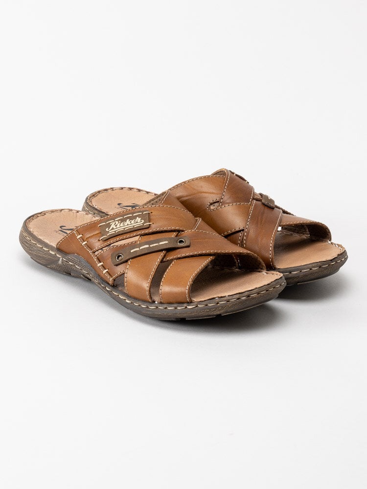 Rieker - Bruna slip in sandaler i skinn