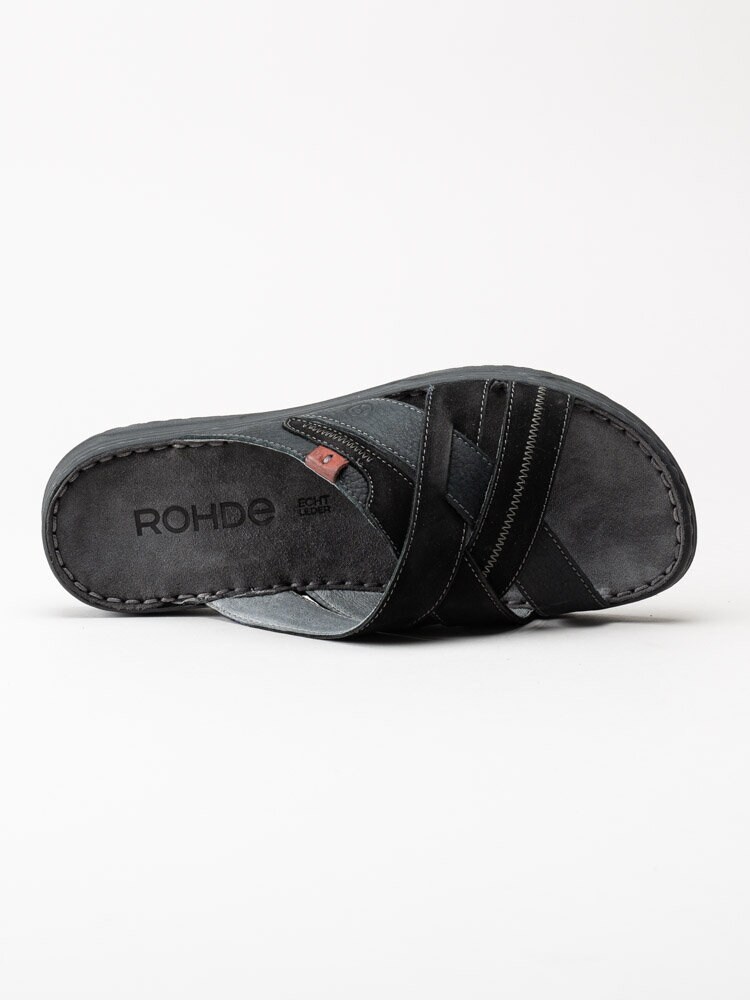 Rohde - Alghero - Svarta sandaler i skinn