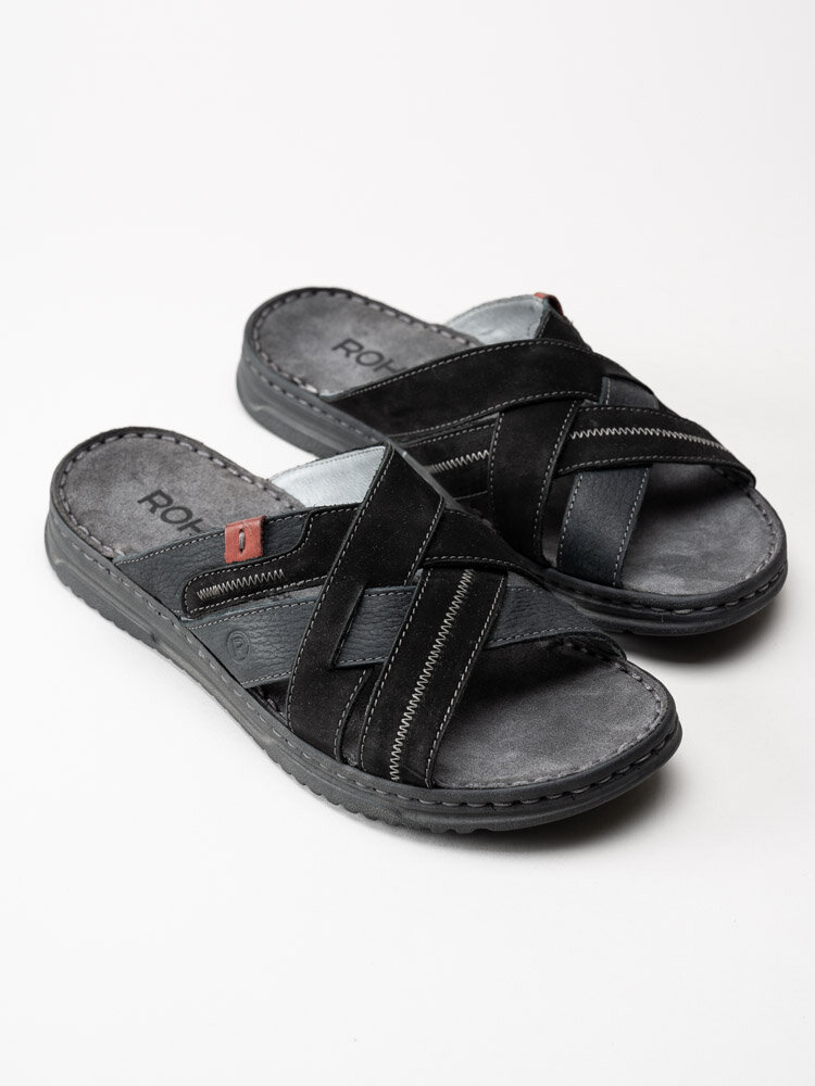 Rohde - Alghero - Svarta sandaler i skinn