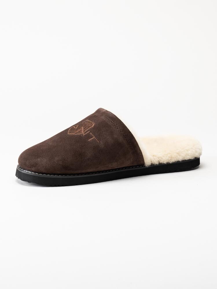 Gant Footwear - Tamaware - Mörkbruna ullfodrade slip in tofflor