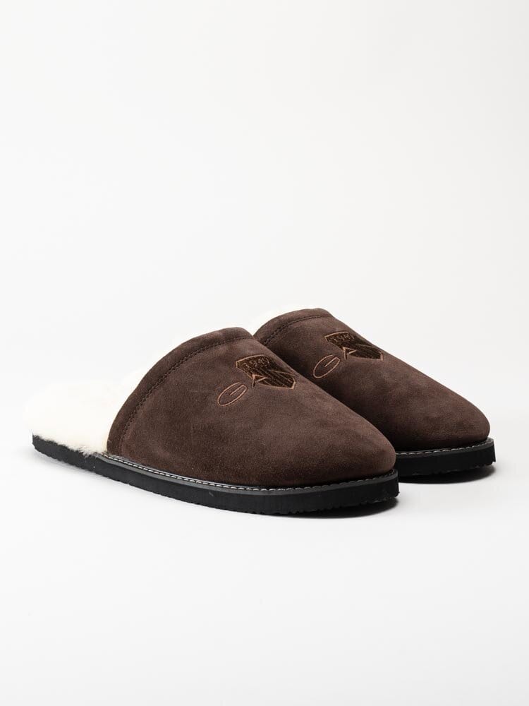 Gant Footwear - Tamaware - Mörkbruna ullfodrade slip in tofflor