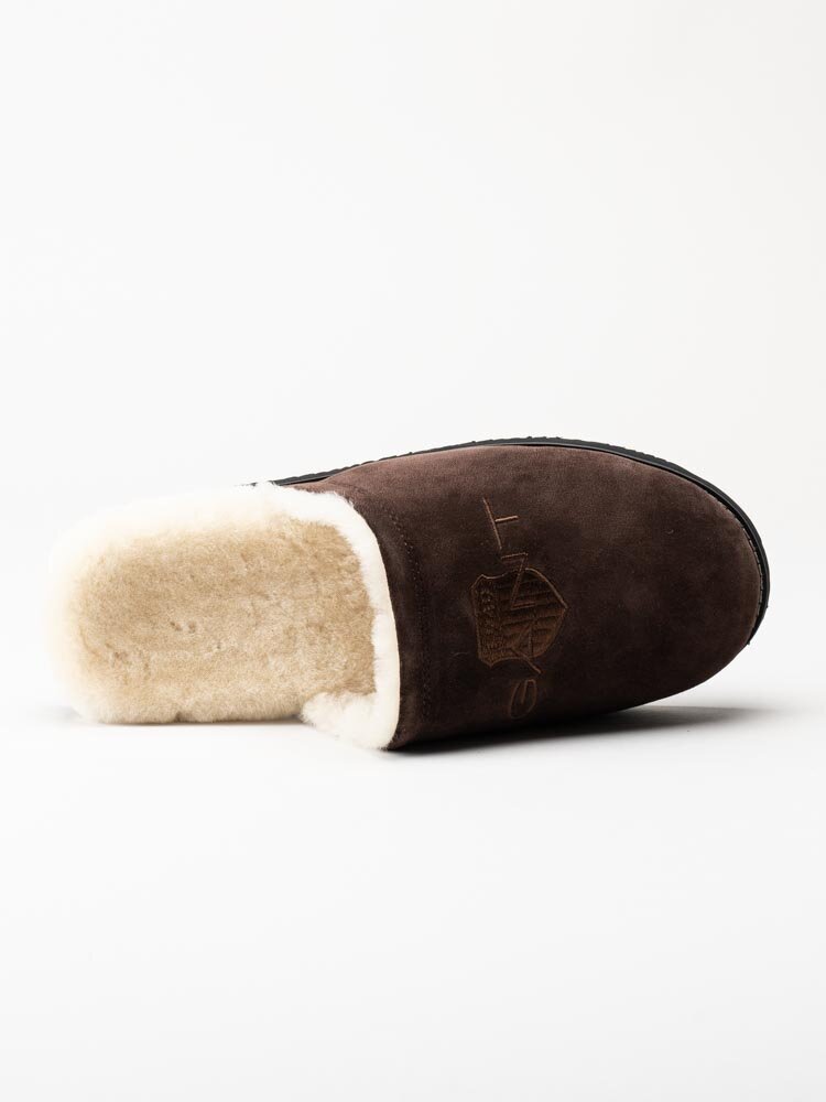 Gant Footwear - Tamaware - Mörkbruna ullfodrade slip in tofflor