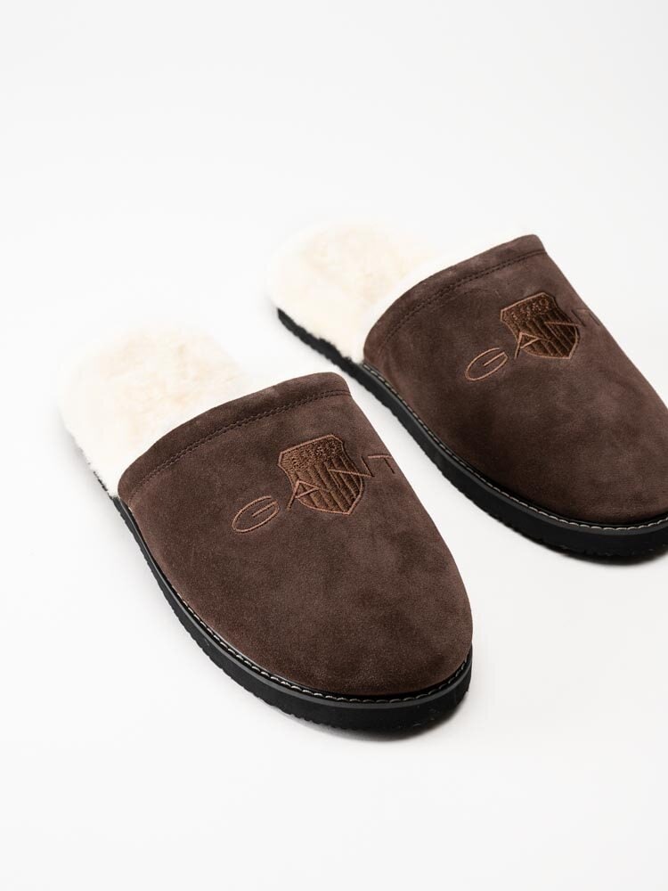 Gant Footwear - Tamaware - Mörkbruna ullfodrade slip in tofflor