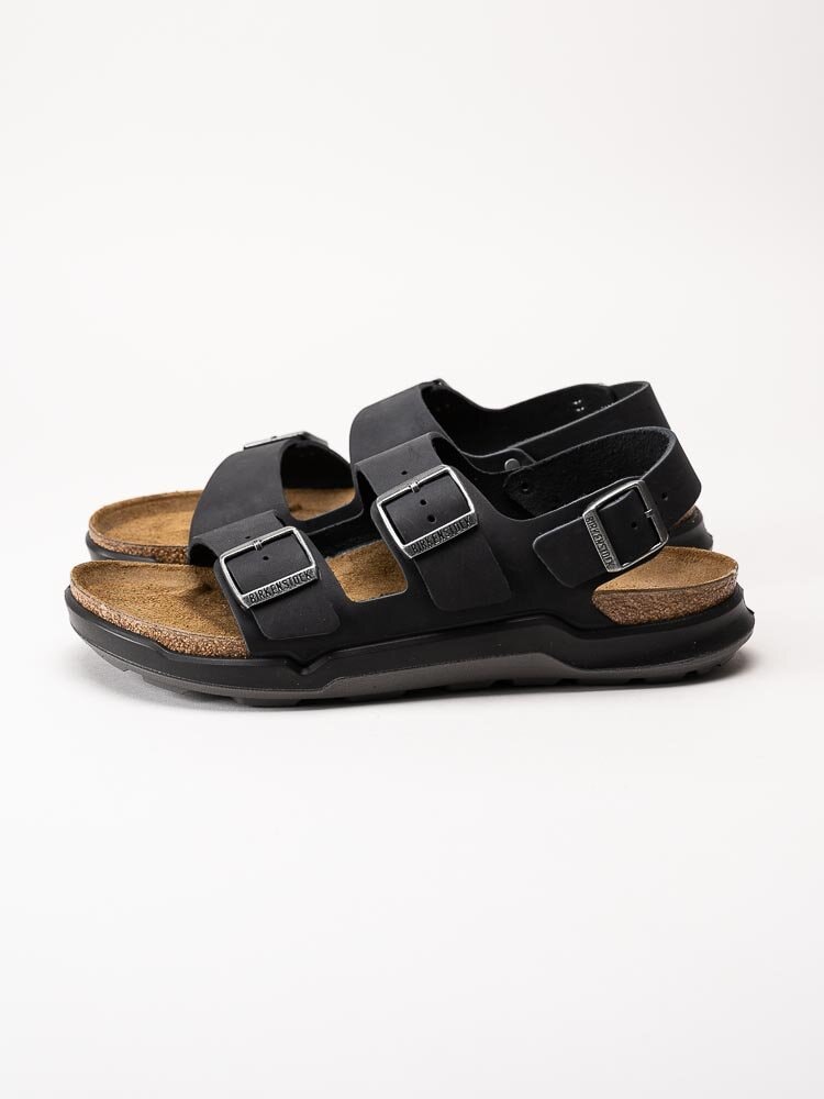 Birkenstock - Milano CT M - Svarta sportiga sandaler i oljad nubuck