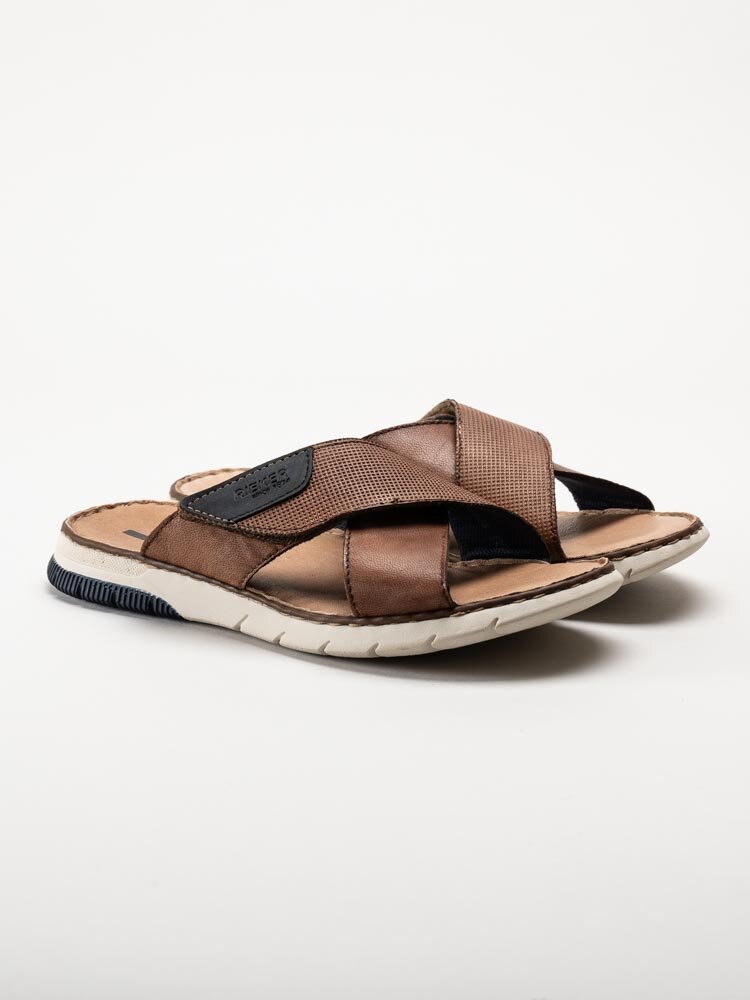 Rieker - Bruna slip in sandaler i skinn