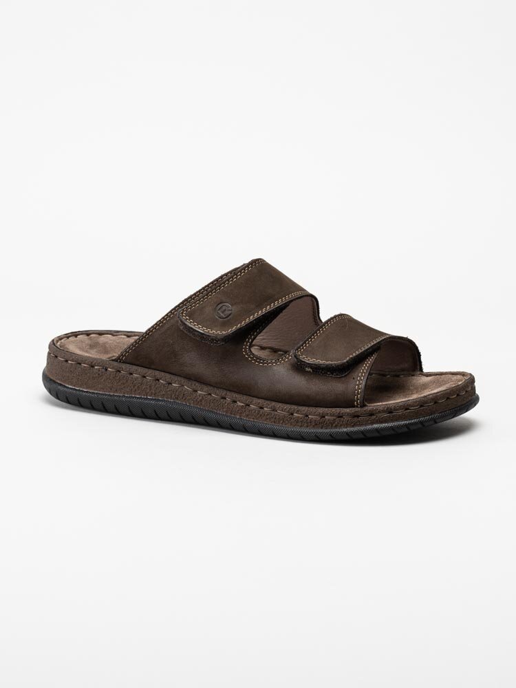 Rohde - Alassio - Mörkbruna slip-in tofflor i nubuck