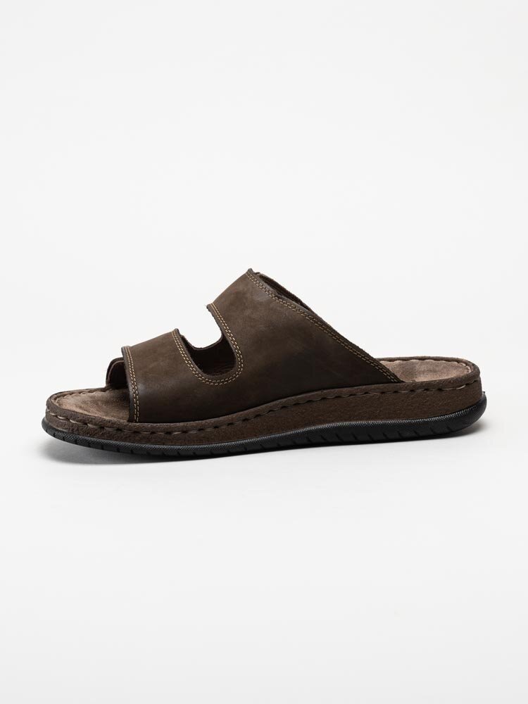 Rohde - Alassio - Mörkbruna slip-in tofflor i nubuck