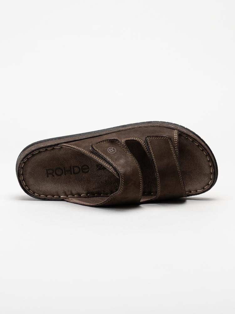 Rohde - Alassio - Mörkbruna slip-in tofflor i nubuck