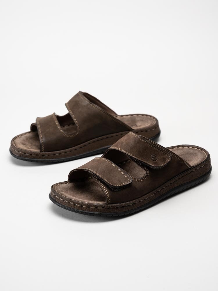 Rohde - Alassio - Mörkbruna slip-in tofflor i nubuck