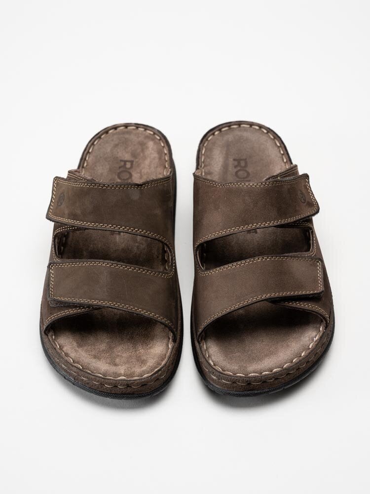 Rohde - Alassio - Mörkbruna slip-in tofflor i nubuck